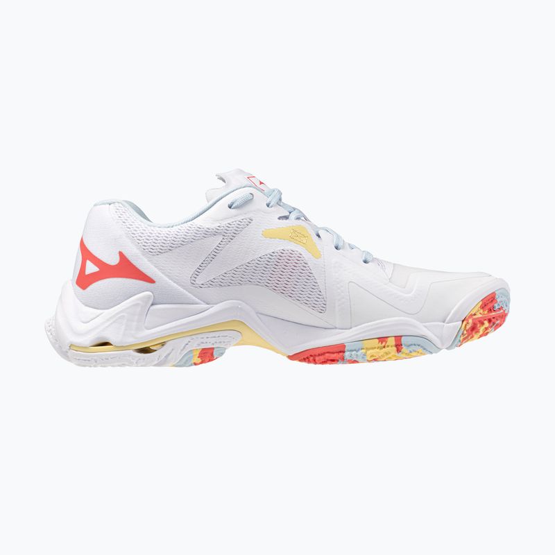 Buty do siatkówki damskie Mizuno Wave Lightning Z8 white/calypso coral/pale banan 2