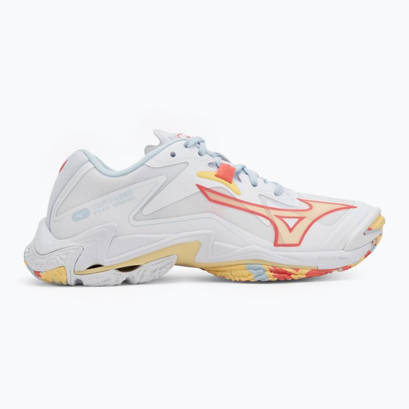 Buty do siatkówki damskie Mizuno Wave Lightning Z8 white/calypso coral/pale banan 2