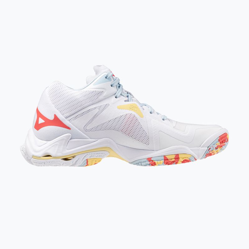 Buty do siatkówki damskie Mizuno Wave Lightning Z8 Mid white/calypso coral/pale banan 2