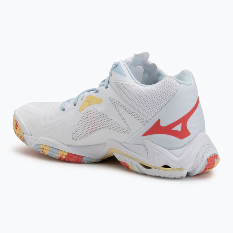Buty do siatkówki damskie Mizuno Wave Lightning Z8 Mid white/calypso coral/pale banan 3