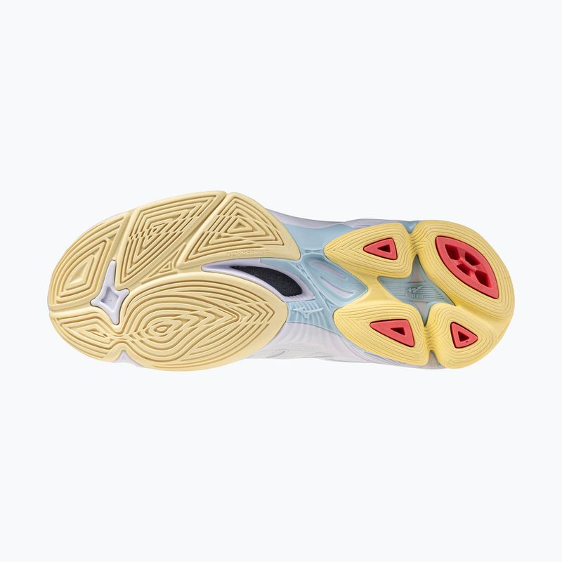 Buty do siatkówki damskie Mizuno Wave Voltage 2 white/calypso coral/pale banan 4
