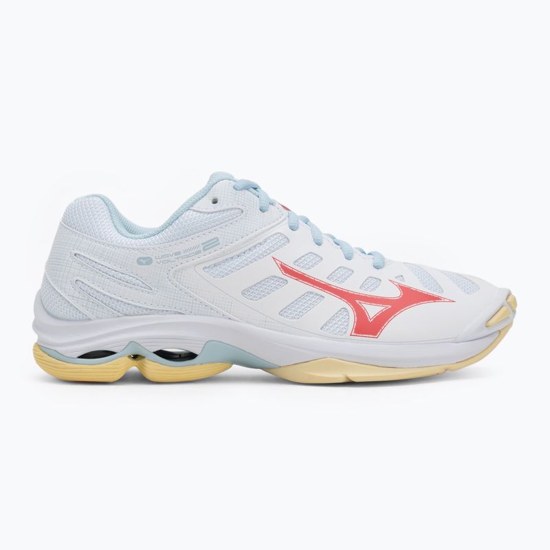 Buty do siatkówki damskie Mizuno Wave Voltage 2 white/calypso coral/pale banan 2