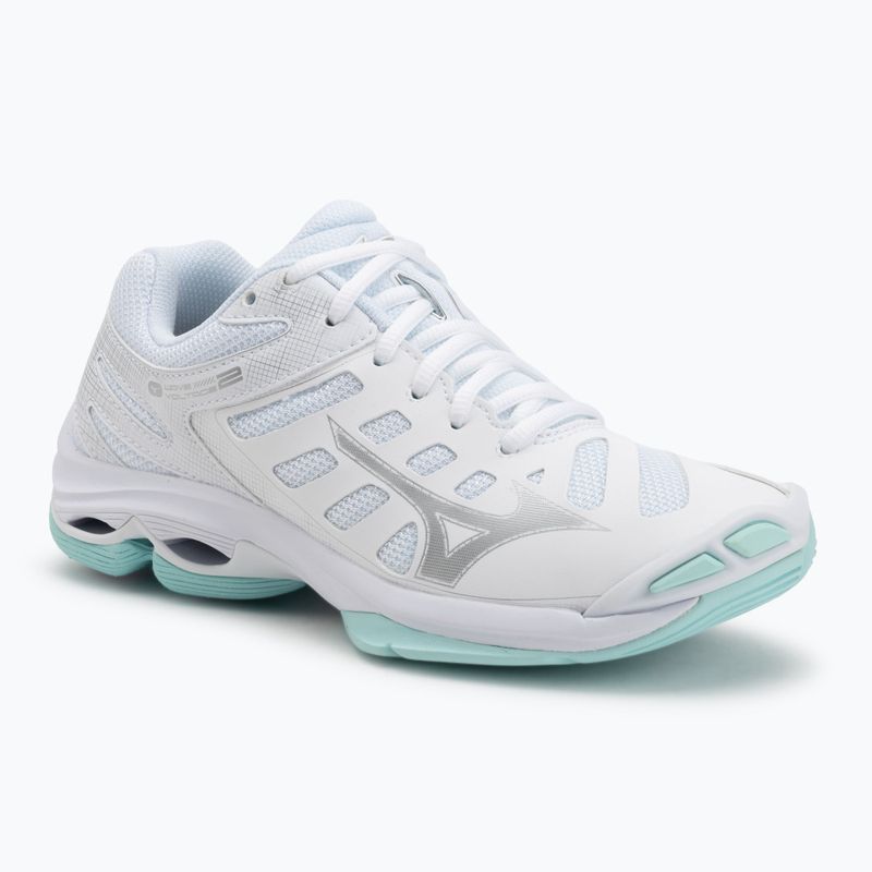 Buty do siatkówki damskie Mizuno Wave Voltage 2 white/blue tint