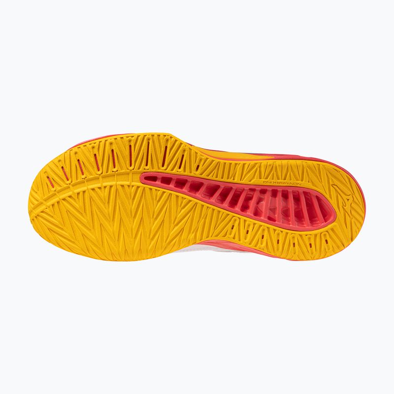 Buty do siatkówki dziecięce Mizuno Lightning Star Z7 white/fiery coral 2/citrus 4