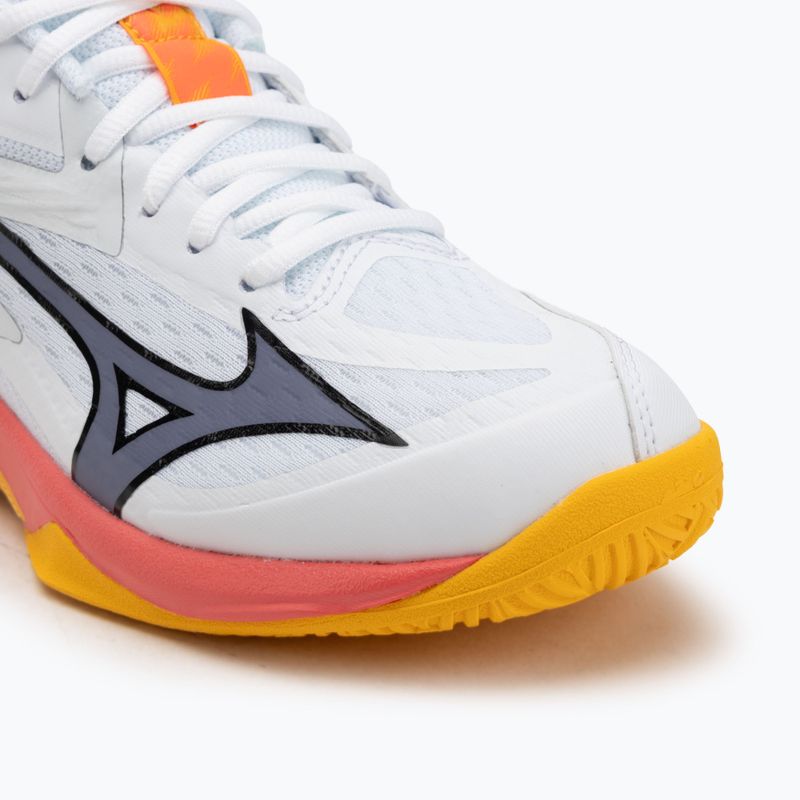 Buty do siatkówki dziecięce Mizuno Lightning Star Z7 white/fiery coral 2/citrus 7