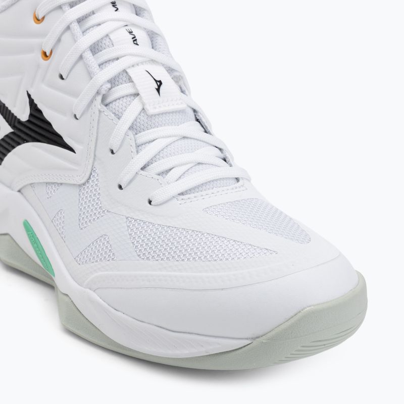 Buty do siatkówki Mizuno Wave Momentum Pro Mid white/black/frozen emerald 7