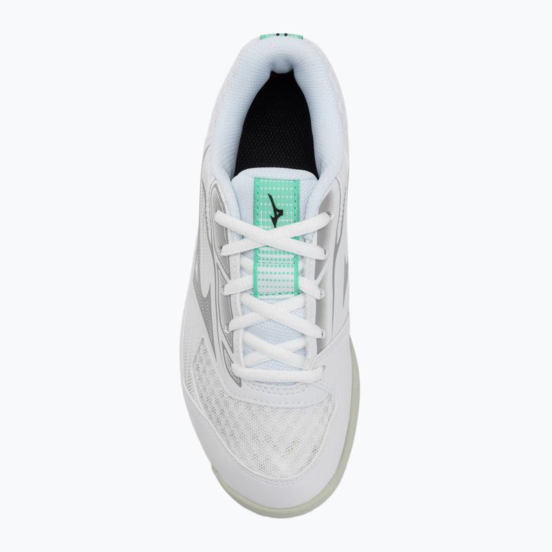 Buty do siatkówki dziecięce Mizuno Cyclone Speed 5 white/black/frozen emerald 5