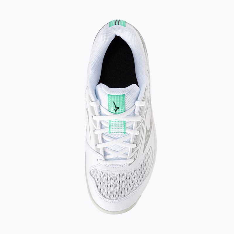 Buty do siatkówki dziecięce Mizuno Cyclone Speed 5 white/black/frozen emerald 4