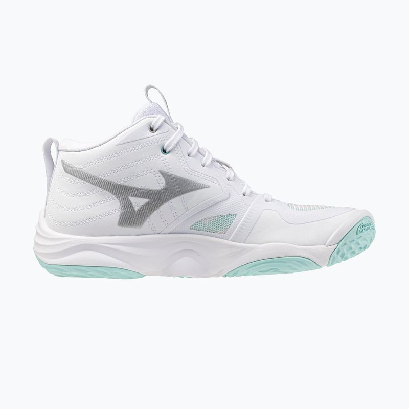 Buty do siatkówki damskie  Mizuno Wave Momentum Elite Mid white/blue tint 2