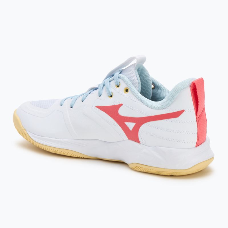 Buty do siatkówki damskie Mizuno Wave Momentum Pro white/calypso coral/pale banan 3