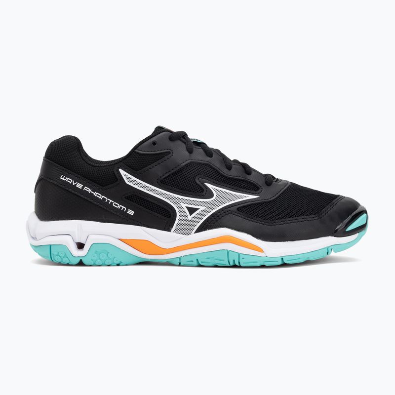 Buty do piłki ręcznej Mizuno Wave Phantom 3 black/tangelo/ice green 2