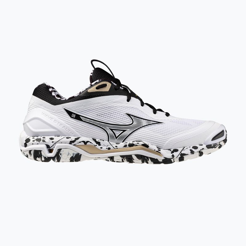 Buty do piłki ręcznej Mizuno Wave Stealth 6 white/black/ge gold 8