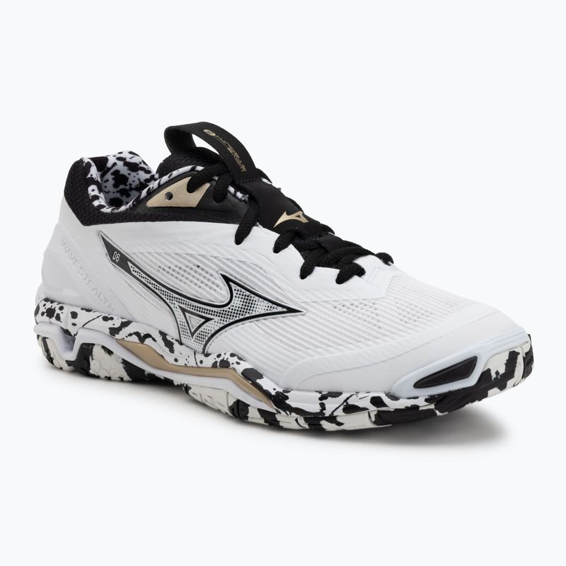 Buty do piłki ręcznej Mizuno Wave Stealth 6 white/black/ge gold