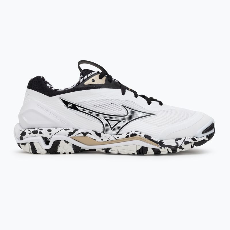 Buty do piłki ręcznej Mizuno Wave Stealth 6 white/black/ge gold 2