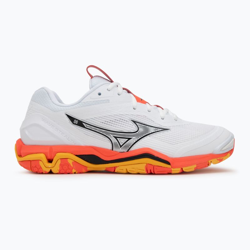 Buty do piłki ręcznej Mizuno Wave Stealth 6 white/fiery coral 2/citrus 2