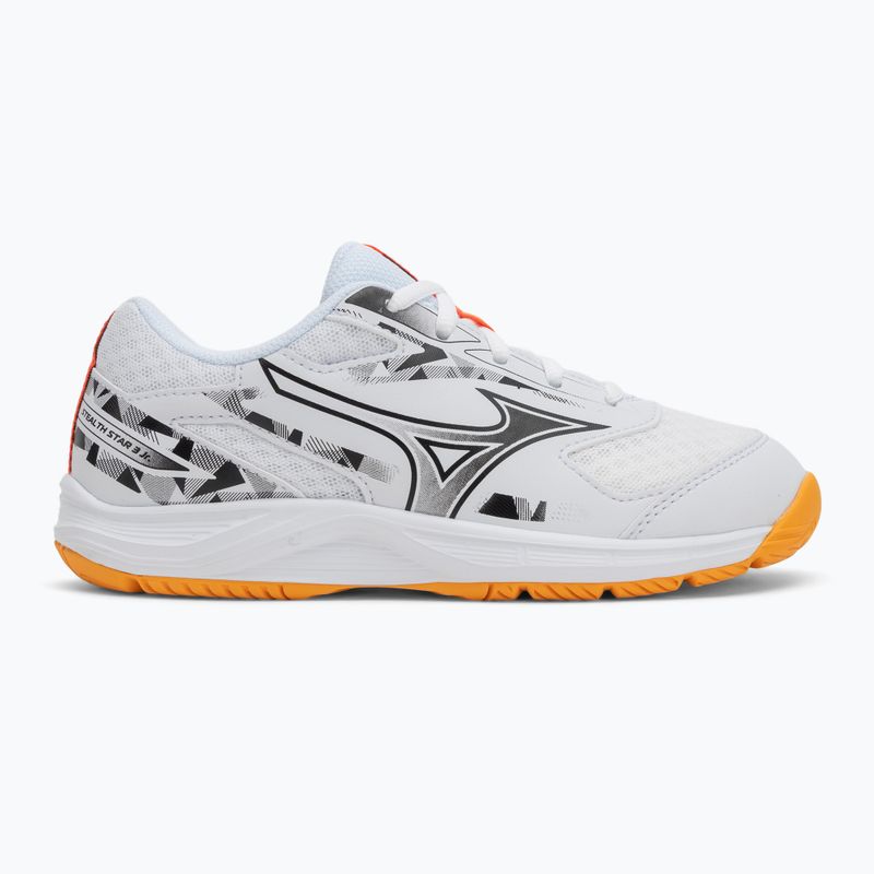 Buty dziecięce Mizuno Stealth Star 3 white/fiery coral 2/citrus 2