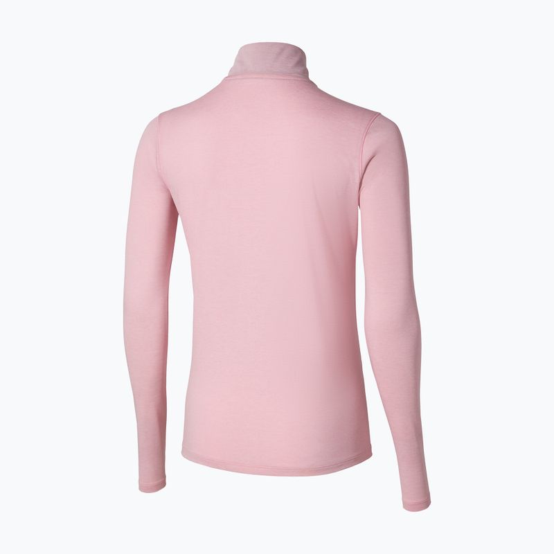 Bluza do biegania damska Mizuno Core Impulse Half Zip Tee bleached mauve 2