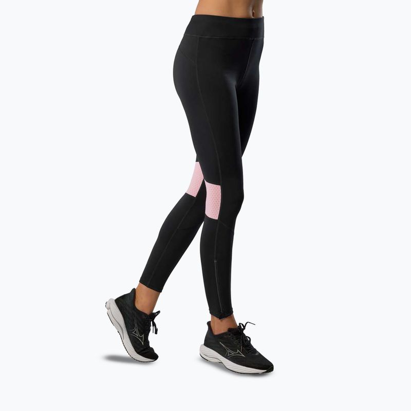 Legginsy do biegania damskie Mizuno Active Warmalite Long black/mauve 3