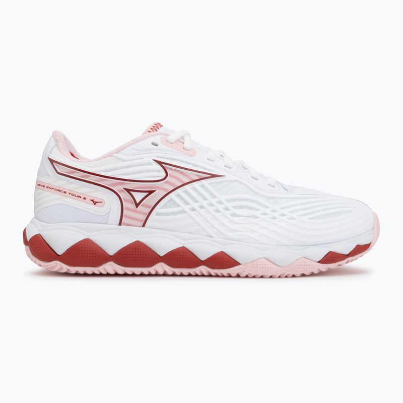 Buty do tenisa damskie Mizuno Wave Enforce Tour 2 CC white/pinkesque/barbados/cherr 2