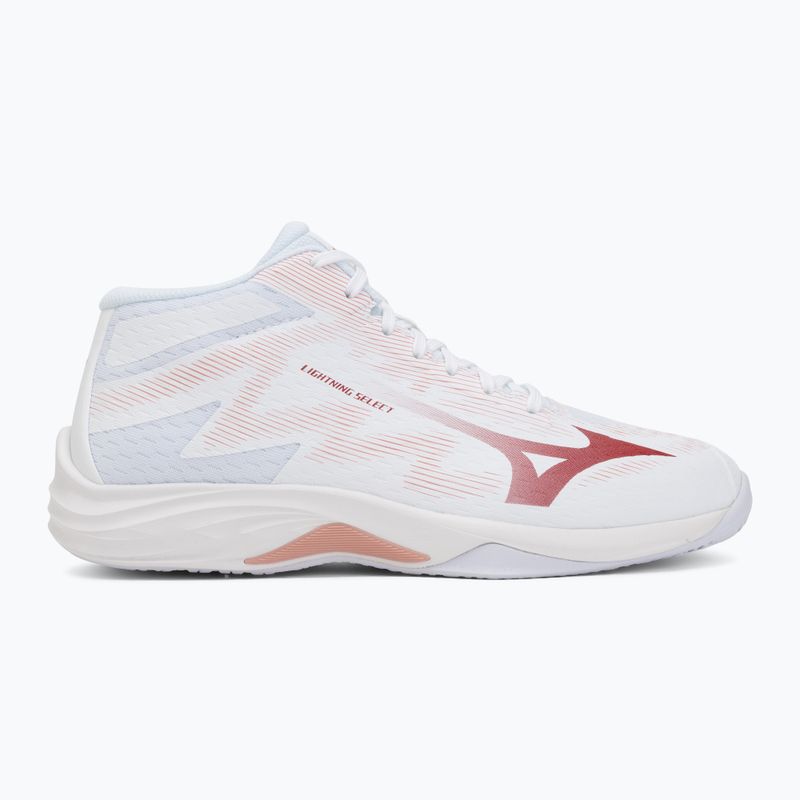Buty do siatkówki damskie Mizuno Lightning Select Mid white/rose elegance/lava falls 2