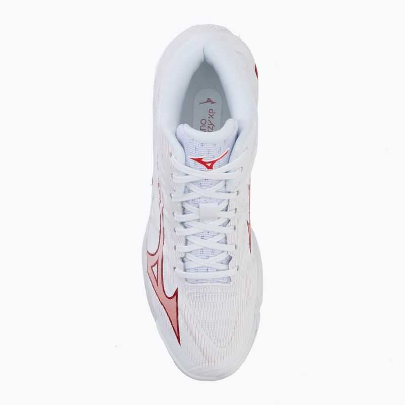 Buty do siatkówki damskie Mizuno Wave Lightning Elite Mid white/rose elegance/lava falls 5