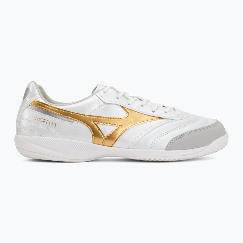Buty piłkarskie Mizuno Morelia Sala Pro IN white/football gold/galaxy sil 2