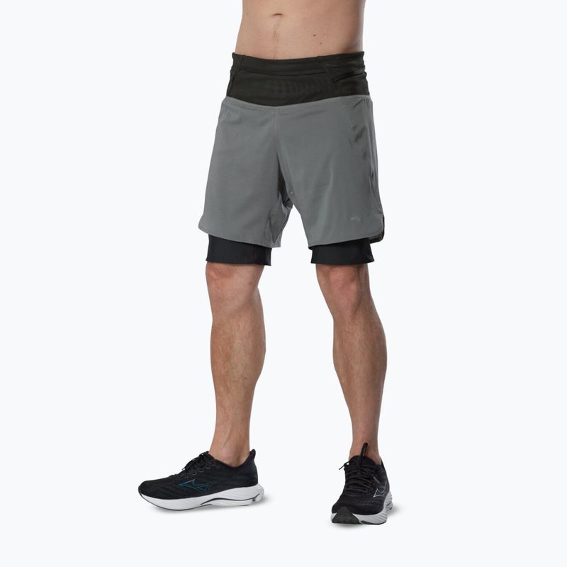 Spodenki do biegania męskie Mizuno Trail Multipocket 2in1 lava smoke