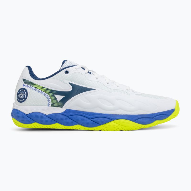 Buty do tenisa męskie Mizuno Wave Enforce Court AC white/dazzling blue/ lightning 2