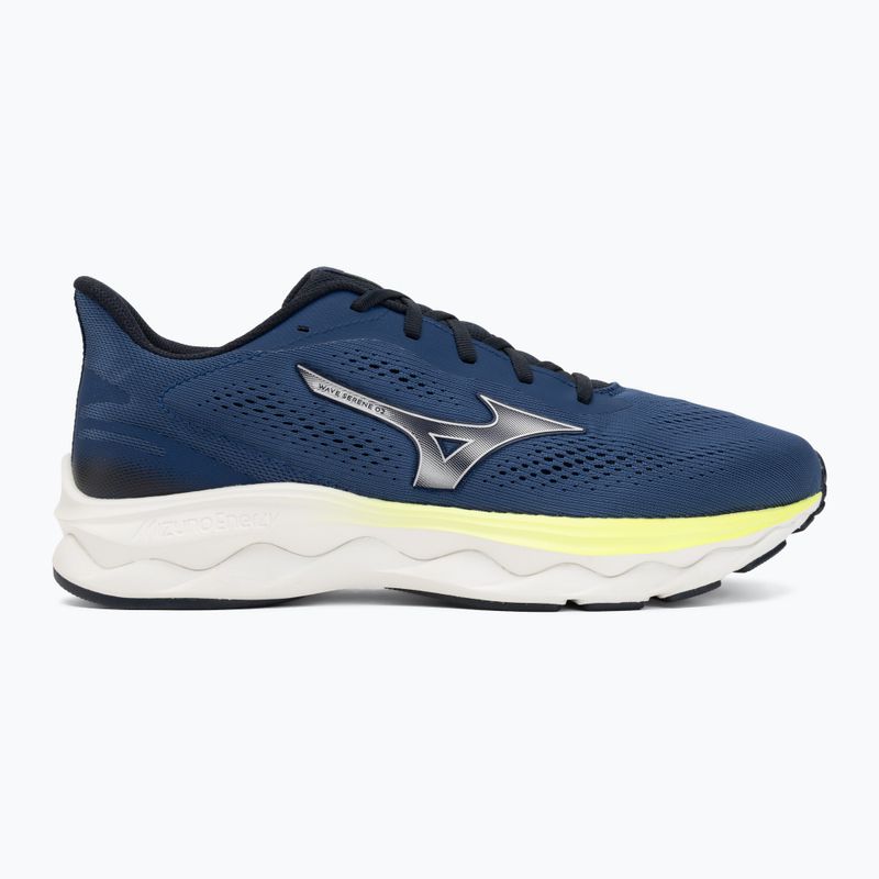 Buty do biegania męskie Mizuno Wave Serene 2 estate blue/silver/lightning yellow 2