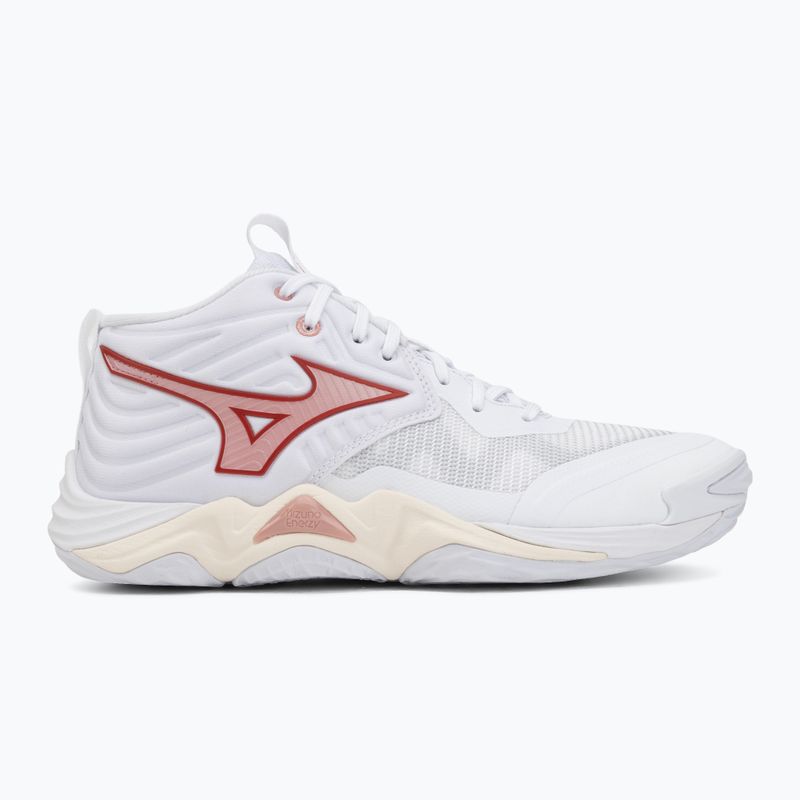 Buty do siatkówki damskie Mizuno Wave Momentum Elite Mid white/rose elegance/lava falls 2