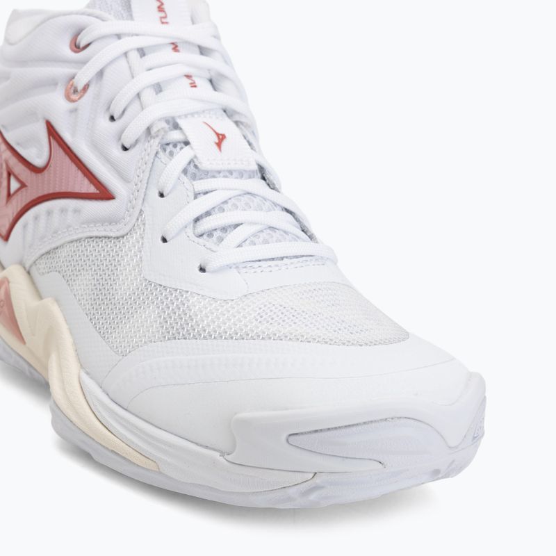Buty do siatkówki damskie Mizuno Wave Momentum Elite Mid white/rose elegance/lava falls 7