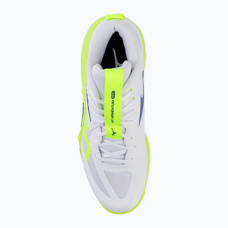 Buty do siatkówki Mizuno Wave Momentum Pro Mid white/lightning yellow/dazzling blue 5