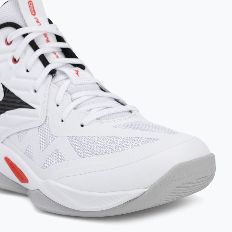 Buty do siatkówki Mizuno Wave Momentum Pro Mid white/black/fiery red 7