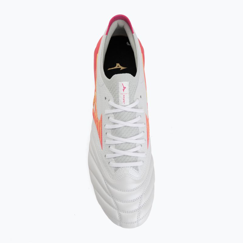 Buty piłkarskie Mizuno Morelia Neo IV Beta Japan FG white/pink tetra/fuchsia purple 5