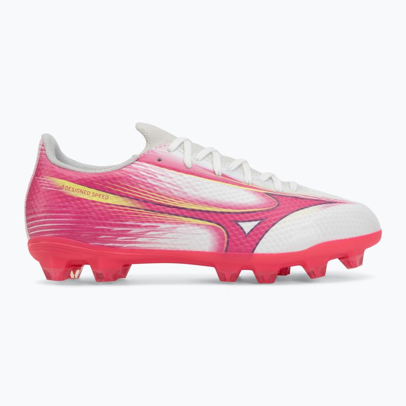 Buty piłkarskie dziecięce Mizuno Alfa III Select Jr FG white/fuchsia purple 2