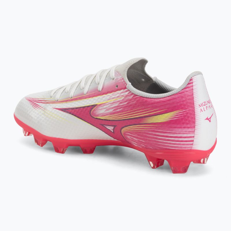 Buty piłkarskie dziecięce Mizuno Alfa III Select Jr FG white/fuchsia purple 3