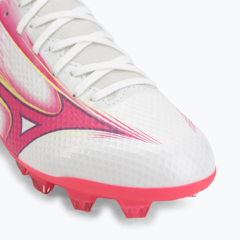 Buty piłkarskie dziecięce Mizuno Alfa III Select Jr FG white/fuchsia purple 7