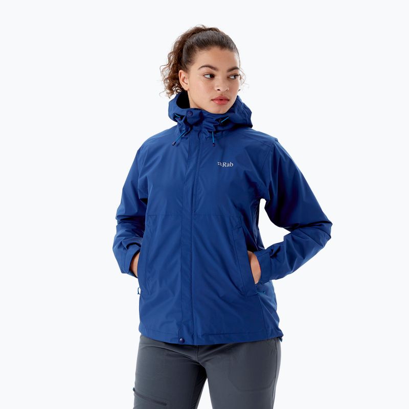 Kurtka przeciwdeszczowa damska Rab Downpour Eco patriot blue 3