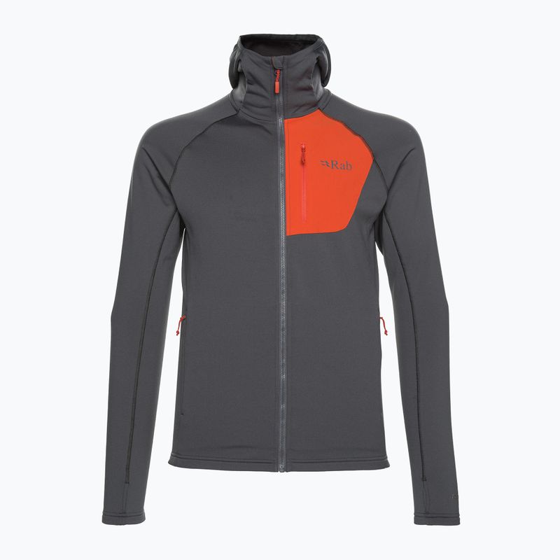 Bluza męska Rab Superflux Hoody graphene/firecracker 5