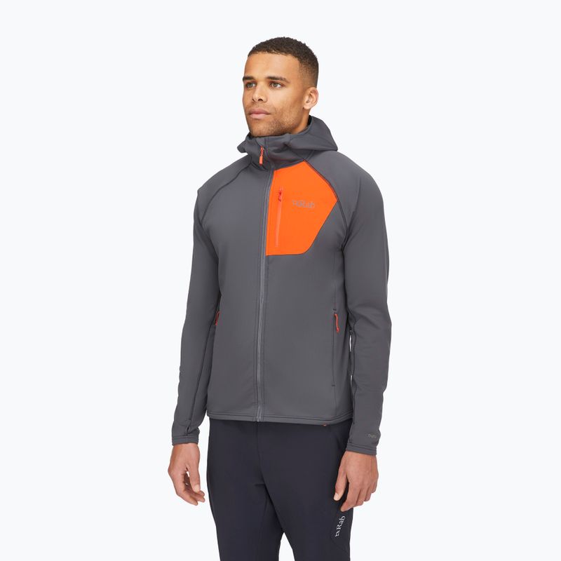 Bluza męska Rab Superflux Hoody graphene/firecracker 2