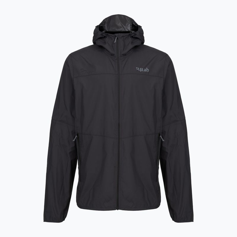 Kurtka przeciwiatrowa męska Rab Windgather Hoody black