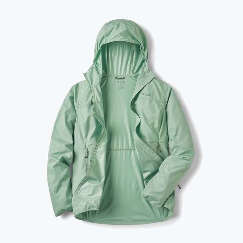 Kurtka przeciwiatrowa damska Rab Windgather Hoody fig green 3