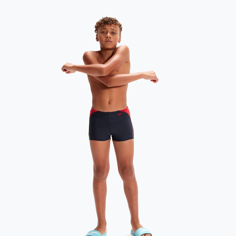 Bokserki kąpielowe dziecięce Speedo Hyper Boom Logo Splice true navy/fed red 5