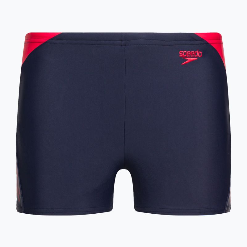 Bokserki kąpielowe dziecięce Speedo Hyper Boom Logo Splice true navy/fed red