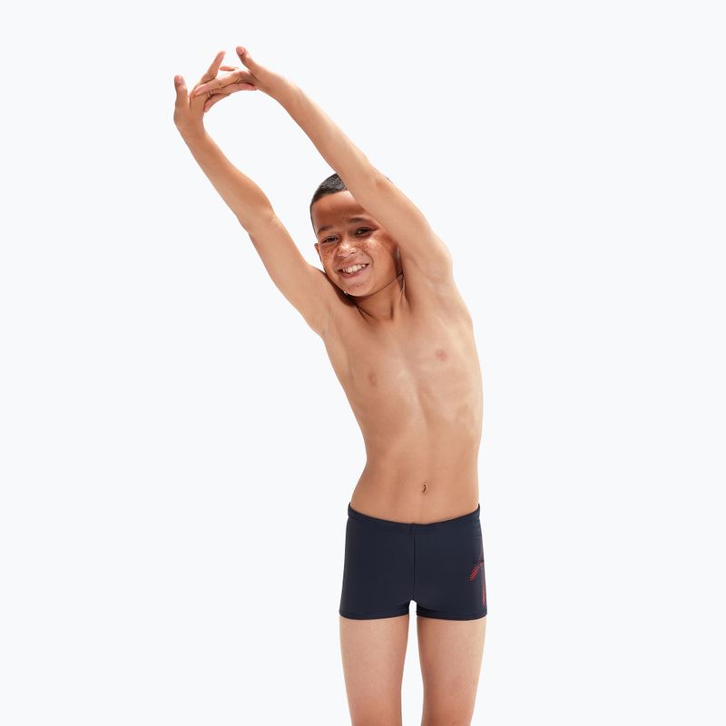 Bokserki pływackie dziecięce Speedo Hyper Boom Logo Placement true navy/fed red 5