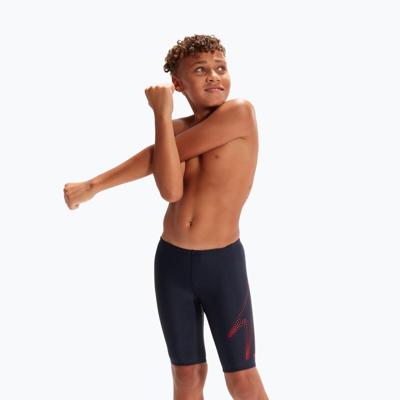 Jammery pływackie dziecięce Speedo Hyper Boom Logo Placement true navy/fed red 5