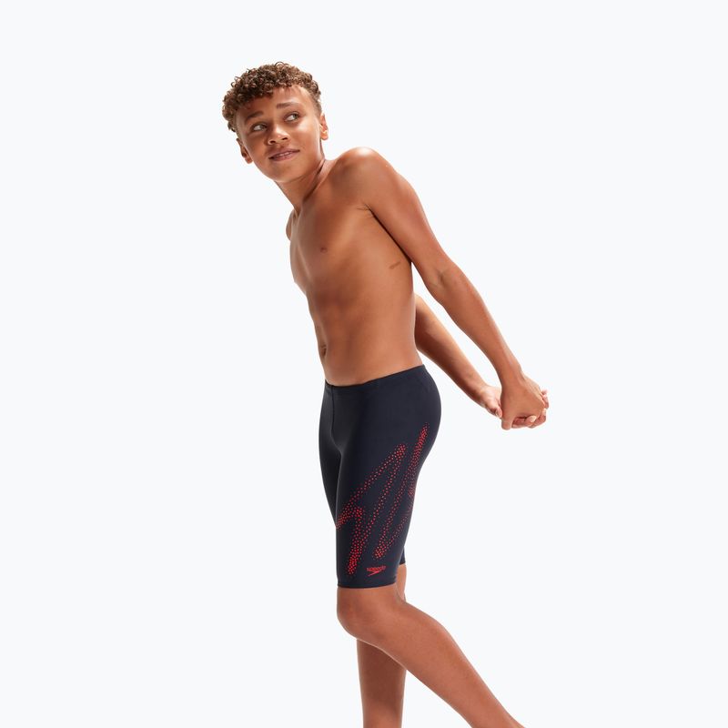 Jammery pływackie dziecięce Speedo Hyper Boom Logo Placement true navy/fed red 6