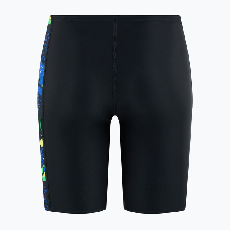 Jammery pływackie dziecięce Speedo Allover Panel Jammer black / blue flame / bright yellow / green 2