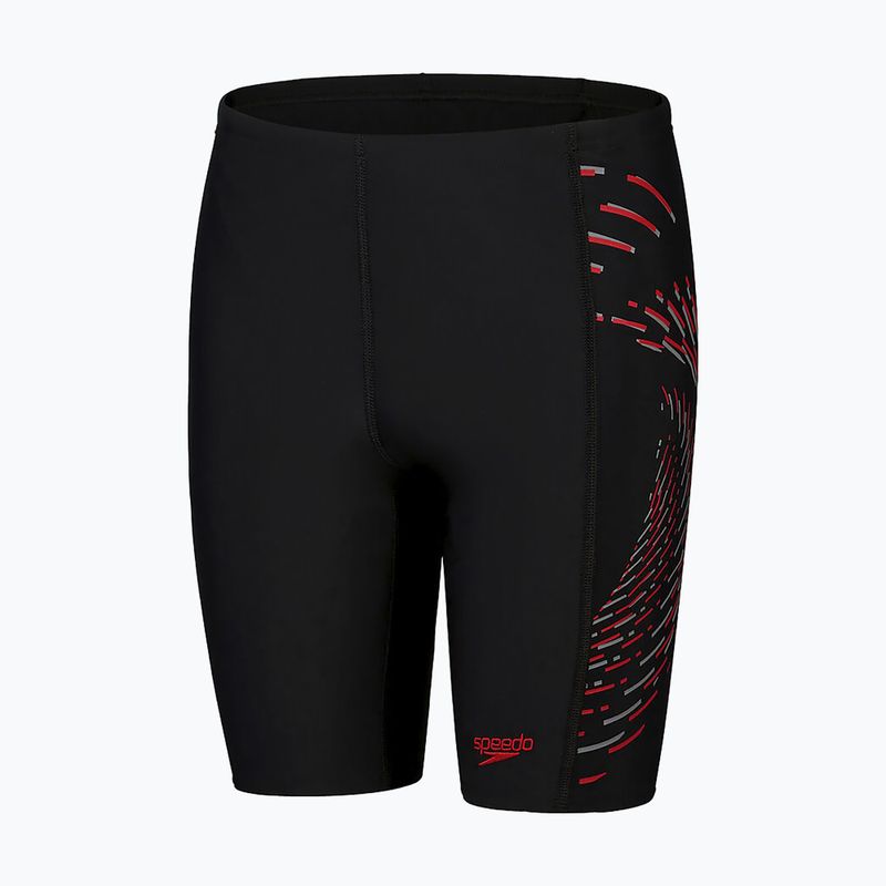 Jammery pływackie dziecięce Speedo Plastisol Placement Jammer black/fed red/dapple grey 4