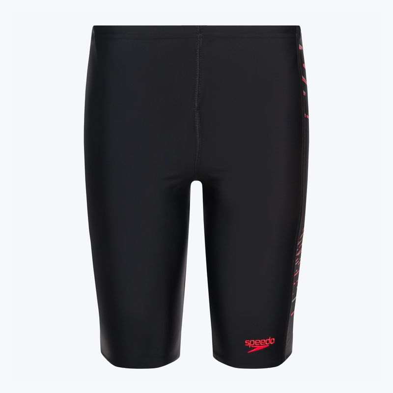 Jammery pływackie dziecięce Speedo Plastisol Placement Jammer black/fed red/dapple grey